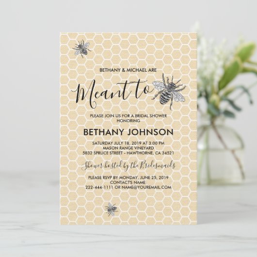 Rustic Meant to Bee Vrijgezellenfeest Kaart (Staand voorkant)