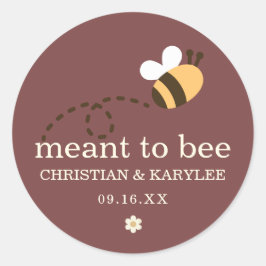 Rustic Meant to bee Wedding Ronde Sticker