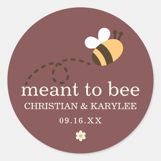 Rustic Meant to bee Wedding Ronde Sticker (Voorkant)