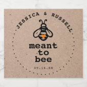 Rustic Meant to bee Wedding Sparkling Wijnetiket (Enkel label)