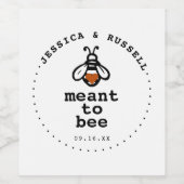 Rustic Meant to bee Wedding Wine Label Wijn Etiket (Enkel label)