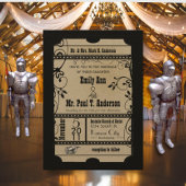 Rustic Medieval Renaissance Ticket Wedding Kaart