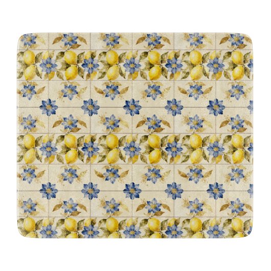 Rustic Mediterranean Lemon Tile MH26 Snijplank (Voorkant)