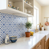 Rustic Mediterranean Navy Blue White Tegeltje