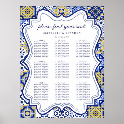 Rustic Mediterranean Tile Wedding with Lemons Poster (Voorkant)