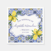 Rustic Mediterranean Tile Wedding with Lemons Servet (Voorkant)