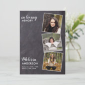 Rustic Memorial 3 Foto collage Funeral Sympathie Bedankkaart (Staand voorkant)