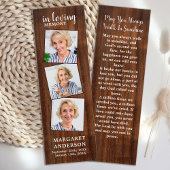 Rustic Memorial 3 Foto Funeral Poem Bladwijzer Mini Visitekaartjes
