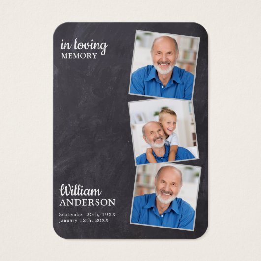 Rustic Memorial 3 Foto Silk Funeral Prayer Kaart (Voorkant)