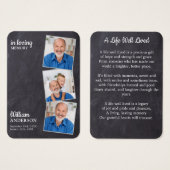 Rustic Memorial 3 Foto Silk Funeral Prayer Kaart (Voorkant /achterkant)