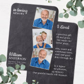 Rustic Memorial 3 Foto Silk Funeral Prayer Kaart