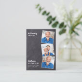 Rustic Memorial 3 Foto Slate Funeral Prayer Kaart Contactkaartje (Staand voorkant)