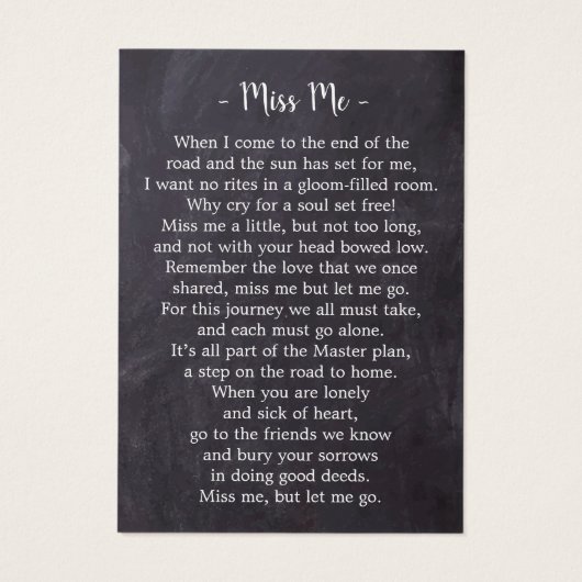 Rustic Memorial 3 Fotogedicht Funeral Prayer Kaart (Achterkant)