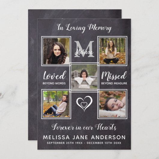 Rustic Memorial 5 Foto's Order of Service Funeral Programmakaart (Voorkant / Achterkant)