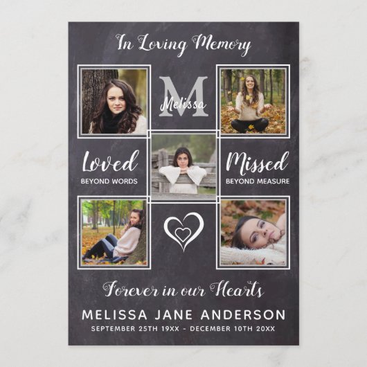 Rustic Memorial 5 Foto's Order of Service Funeral Programmakaart (Voorkant)