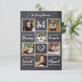 Rustic Memorial 6 Foto Collage Sympathie Funeral Bedankkaart (Staand voorkant)
