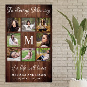 Rustic Memorial 8 Photo Collage Funeral Poster