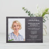 Rustic Memorial Celebration of Life Photo Funeral Kaart (Staand voorkant)