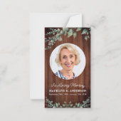 Rustic Memorial Eucalyptus Foto Funeral Hartelijk Notitiekaartje (Voorkant)