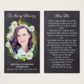 Rustic Memorial Floral Afbeelding Funeral Prayer K Visitekaartje (Voorkant /achterkant)