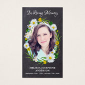 Rustic Memorial Floral Afbeelding Funeral Prayer K Visitekaartje (Voorkant)