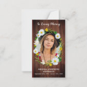 Rustic Memorial Floral Foto Funeral Bedankt Notitiekaartje (Voorkant)