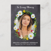 Rustic Memorial Floral Foto Prayer Kaart Funeral (Voorkant)