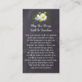 Rustic Memorial Floral Funeral Prayer Foto Contactkaartje (Achterkant)