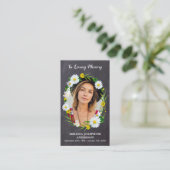 Rustic Memorial Floral Funeral Prayer Foto Contactkaartje (Staand voorkant)