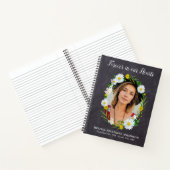 Rustic Memorial Floral Photo Funeral Guestbook Notitieboek (Binnen)