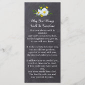 Rustic Memorial Foto Floral Funeral Prayer Kaart B (Achterkant)