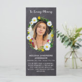 Rustic Memorial Foto Floral Funeral Prayer Kaart B (Staand voorkant)