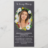 Rustic Memorial Foto Floral Funeral Prayer Kaart B (Voorkant)