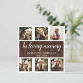 Rustic Memorial Fotocollage Sympathie Bedankkaart (Staand voorkant)