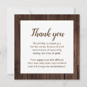 Rustic Memorial Fotocollage Sympathie Bedankkaart (Achterkant)