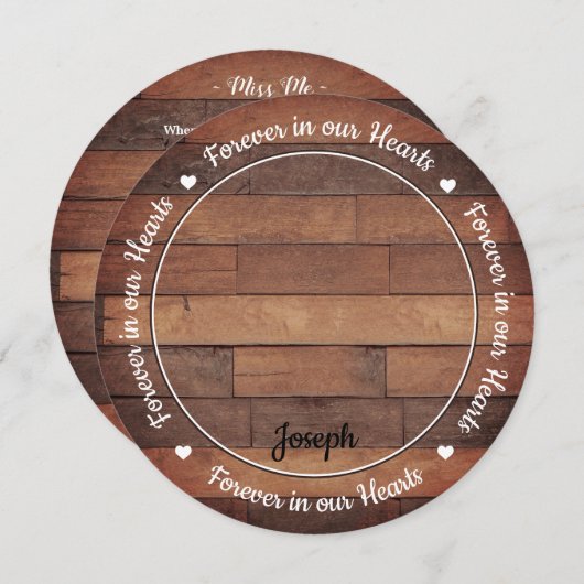 Rustic Memorial Funeral Prayer Kaart Sympathie Poe (Voorkant / Achterkant)