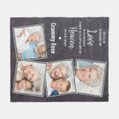 Rustic Memorial Herdenking Foto Collage Fleece Deken (Voorkant (Horizontaal))