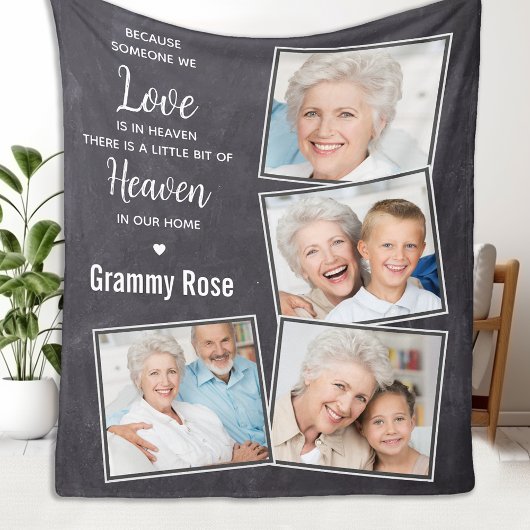 Rustic Memorial Herdenking Foto Collage Fleece Deken