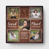 Rustic Memorial Herdenking Foto Collage Keepslag Fotoplaat (Voorkant)