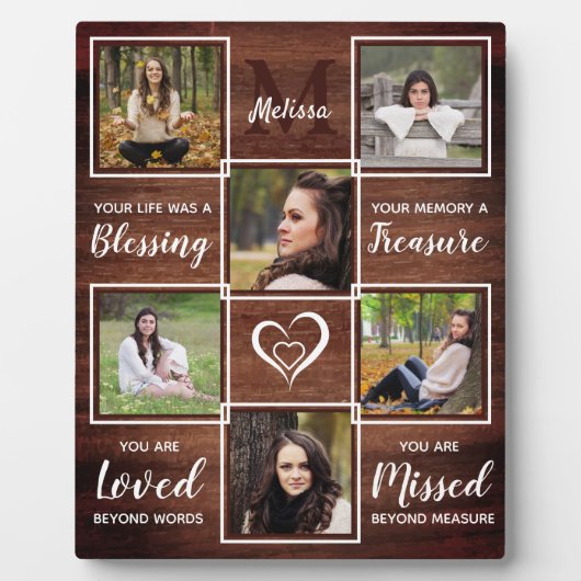 Rustic Memorial Herdenking Foto Keepomwille Plaque Fotoplaat (Voorkant)