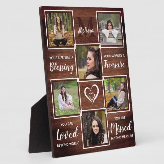 Rustic Memorial Herdenking Foto Keepomwille Plaque Fotoplaat (Zijkant)