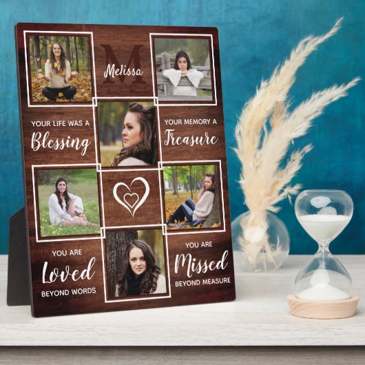 Rustic Memorial Herdenking Foto Keepomwille Plaque Fotoplaat (Zijkant)