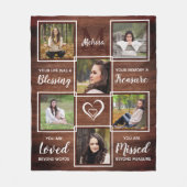 Rustic Memorial Herdenking Foto Keepslag Fleece Deken (Voorkant)