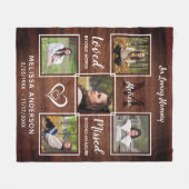 Rustic Memorial in Loving Memory Photo Collage Fleece Deken (Voorkant (Horizontaal))