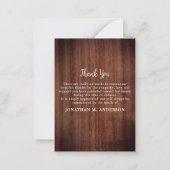 Rustic Memorial Loving Memory Sympathie Notitiekaartje (Achterkant)