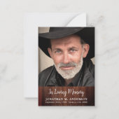 Rustic Memorial Loving Memory Sympathie Notitiekaartje (Voorkant)