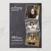 Rustic Memorial Order of Service 3 Photo Funeral Programmakaart (Voorkant)