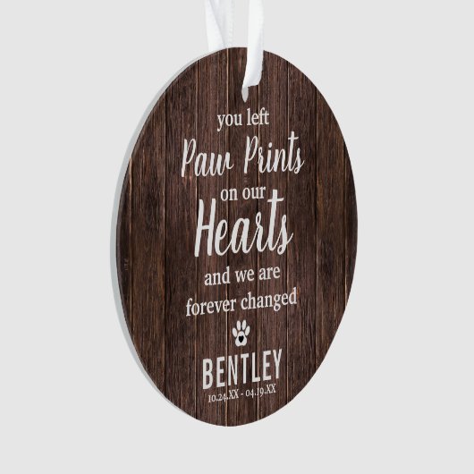 Rustic Memorial Pet Loss Fotokerstmis Ornament (voorkant)