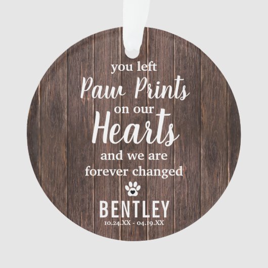 Rustic Memorial Pet Loss Fotokerstmis Ornament (voorkant)