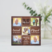 Rustic Memorial Photo Collage Keepomwille Funeral Bedankkaart (Staand voorkant)